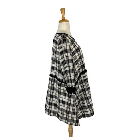 Moonlight M Black White Plaid Dress Lagenlook Art to Wear Cottagecore Fits L - Picture 4 of 9
